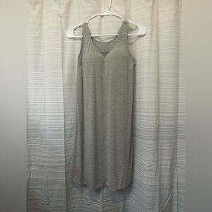 Grey tank dress with built in bra, XL